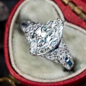 Elegant Silver and Blue Women's Ring